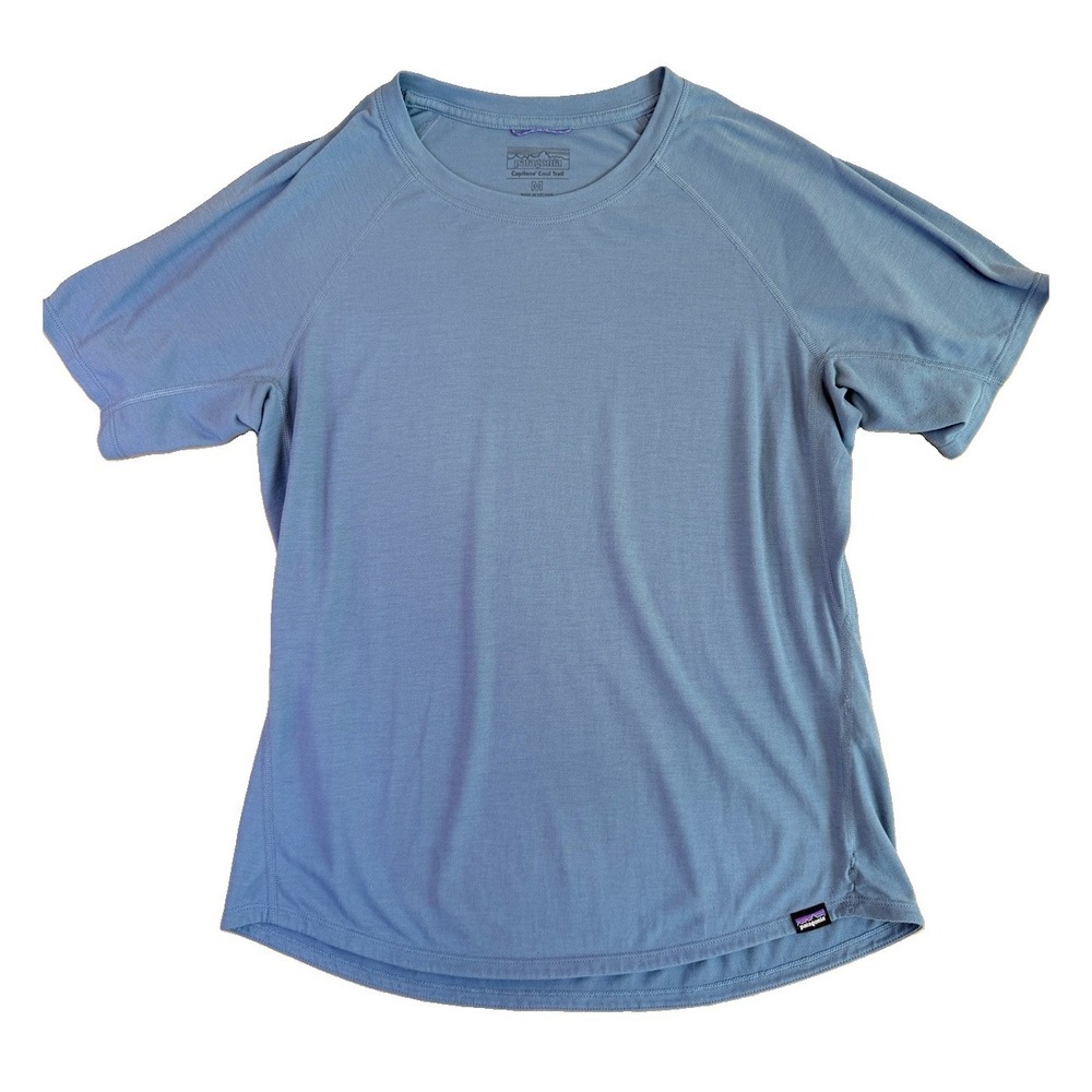 Patagonia Capilene Cool Trail Shirt Mens Medium Grey Blue Outdoor Top